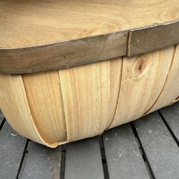 Wooden Woven Baskets Double Handles Rustic Farmhouse Decor Medium and Small - Picture 9 of 16